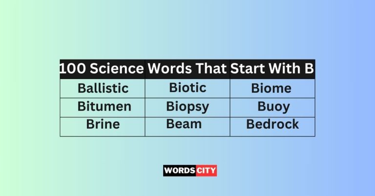 Science Words That Start With B