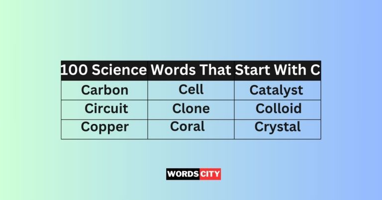 Science Words That Start With C