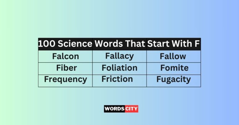Science Words That Start With F