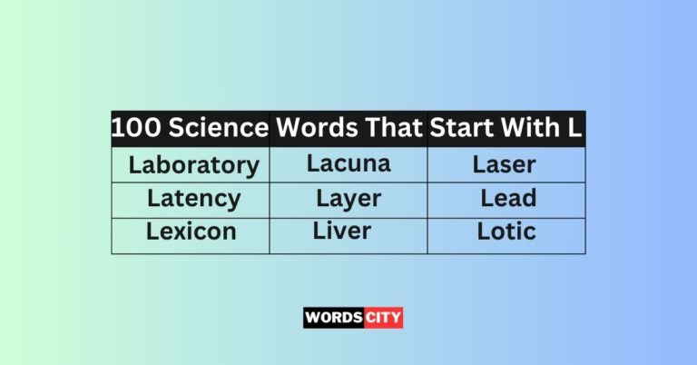 Science Words That Start With L