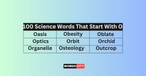 Science Words That Start With O