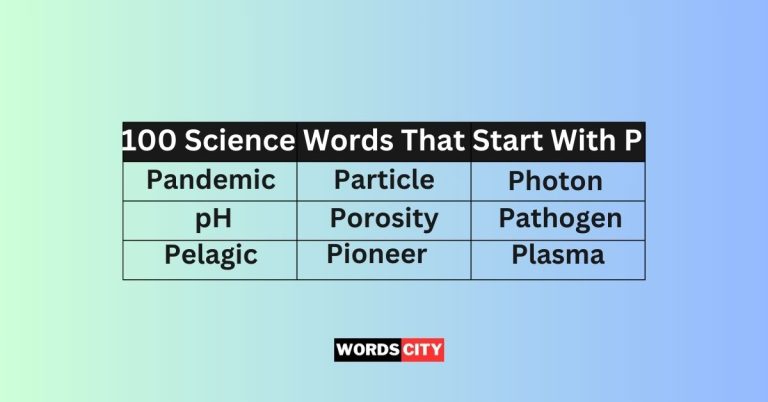 Science Words That Start With P
