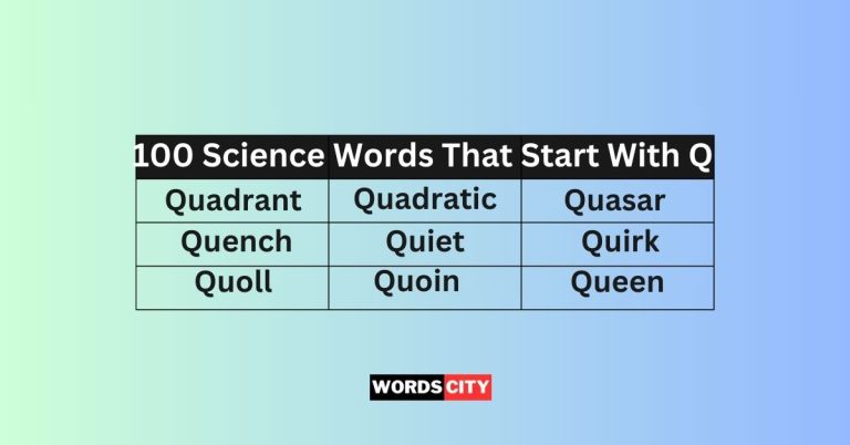 Science Words That Start With Q