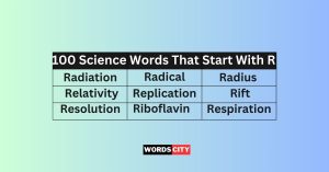Science Words That Start With R