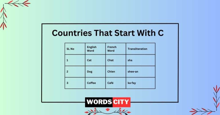 French Words That Start With C