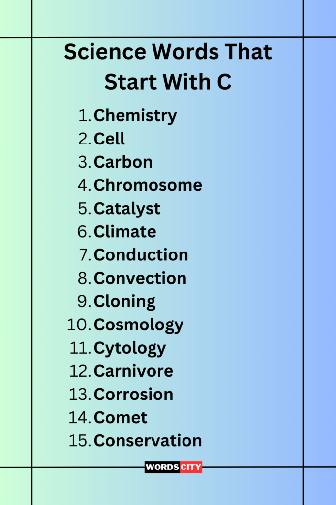 Science Words That Start With C