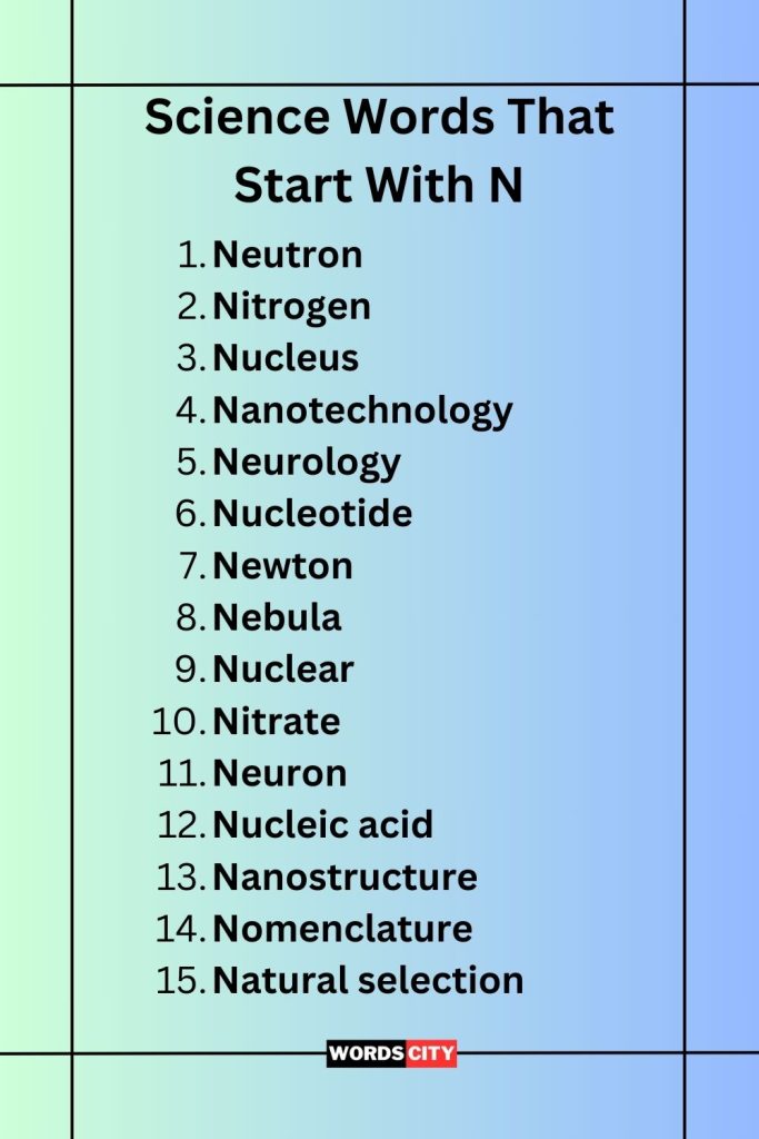 Science Words That Start With N