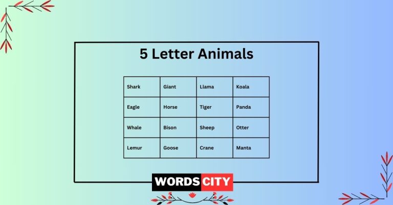 5 Letter Animals