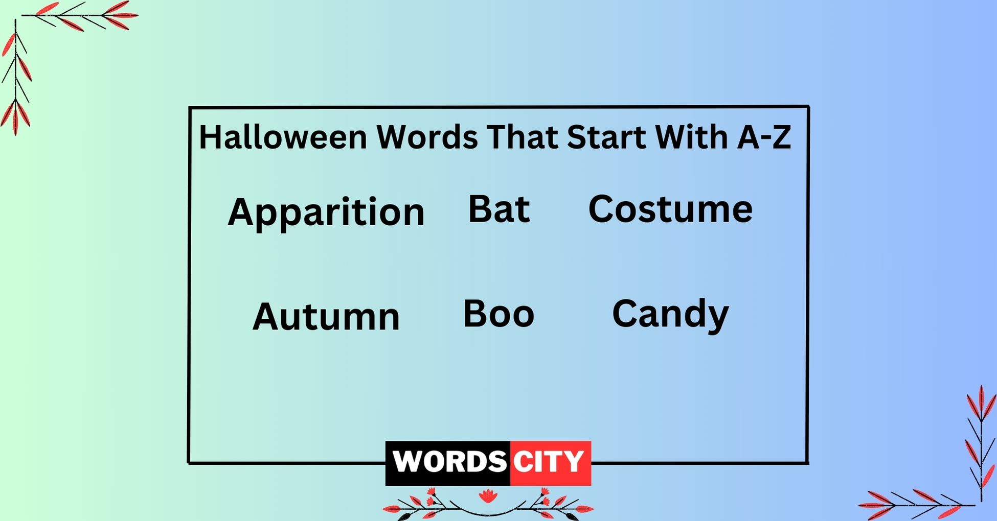 Halloween Words That Start With A-Z