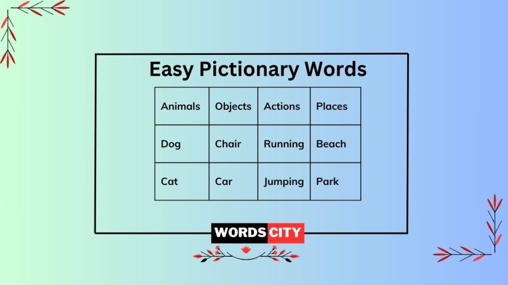 1000 + Pictionary Words - Words City