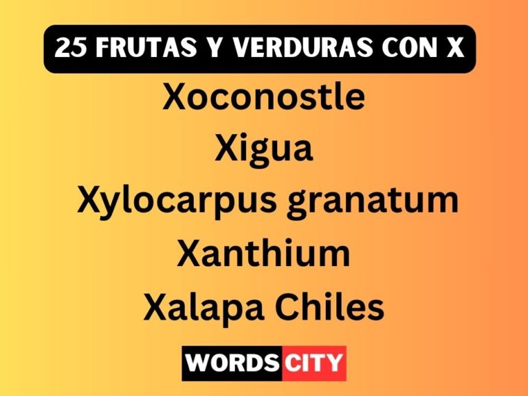 25 Frutas y Verduras Con X